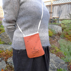 pocket purse: ochre/bee & flower