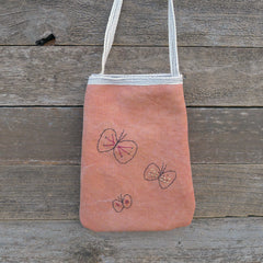 pocket purse: orange/butterflies