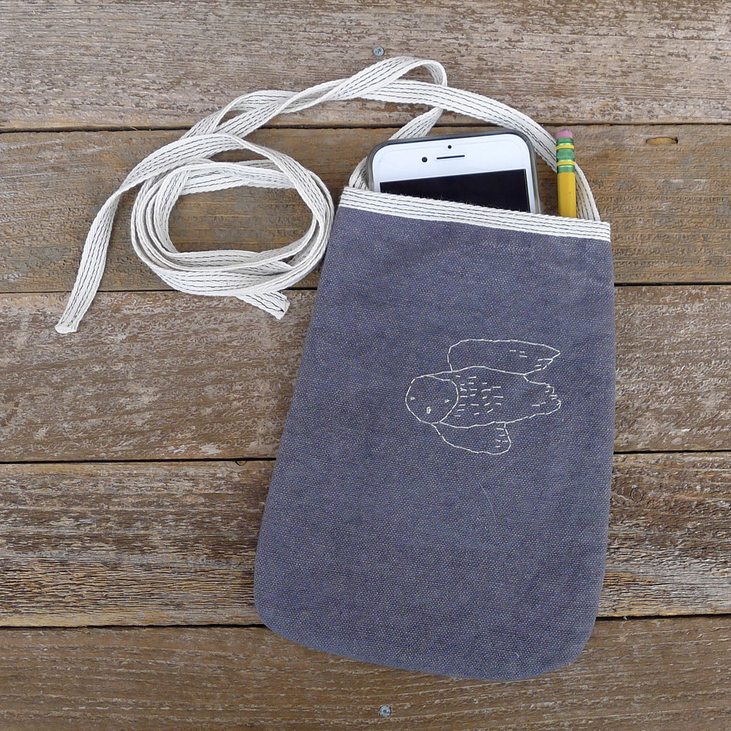 pocket purse: charcoal/owl
