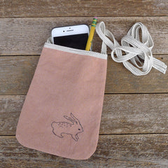 pocket purse: dusty rose/rabbit