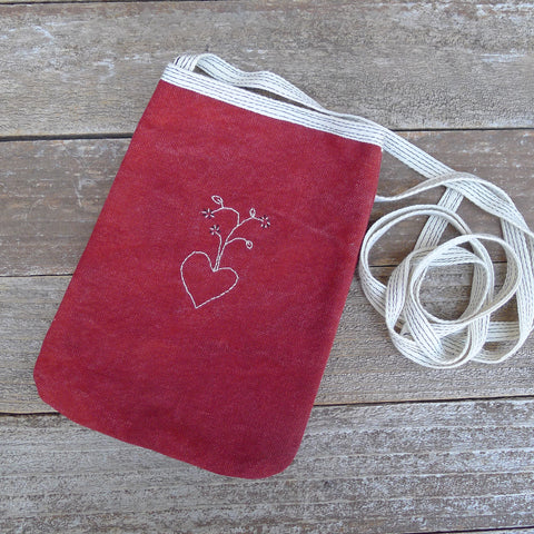 pocket purse: red/heart