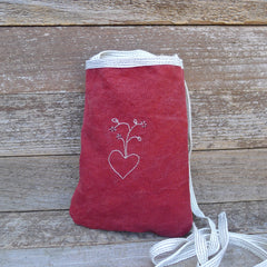 pocket purse: red/heart