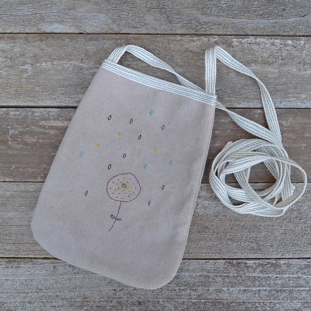 pocket purse: lavender-brown/floral