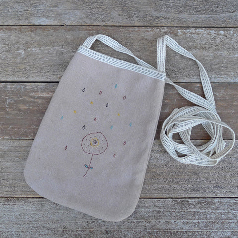 pocket purse: lavender-brown/floral
