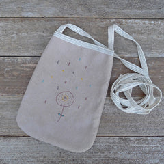 pocket purse: lavender-brown/floral