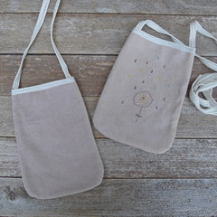pocket purse: lavender-brown/floral