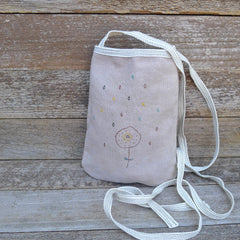 pocket purse: lavender-brown/floral