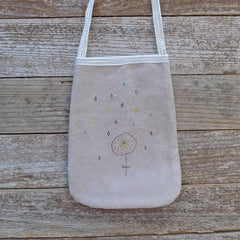 pocket purse: lavender-brown/floral