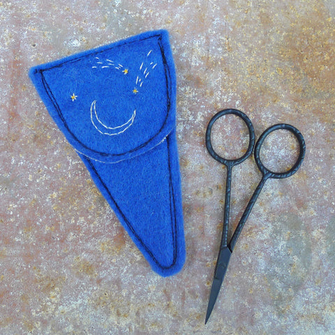 scissor slip: blue/moon & stars