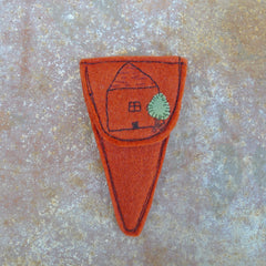 scissor slip: terracotta/house