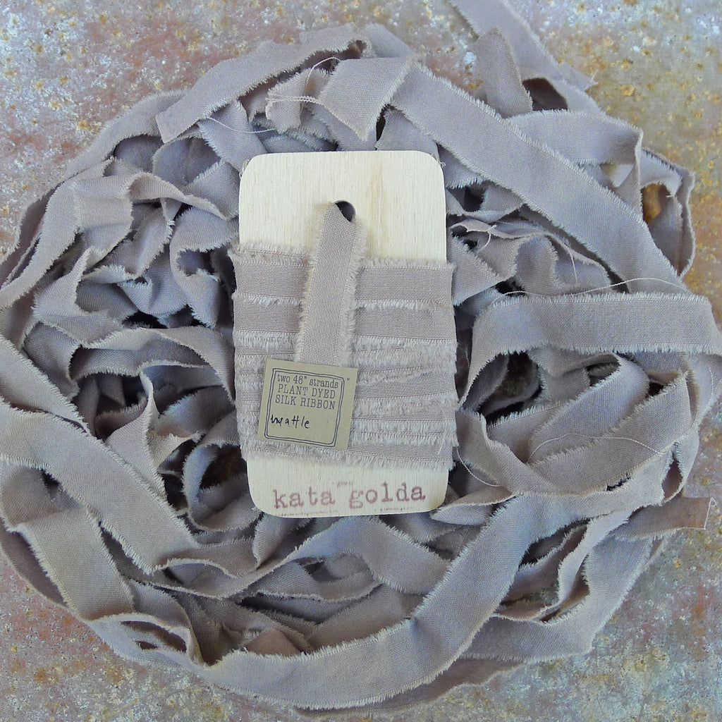 plant-dyed silk ribbon: lavender-brown