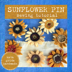 free sewing tutorial: sunflower pin