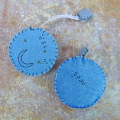 tape measure: blue/moon & stars