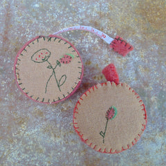 tape measure: dusty rose/flowers