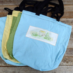 market totes with patches