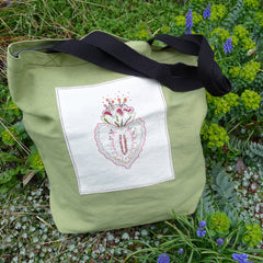 market totes with patches