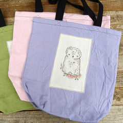 market totes with patches