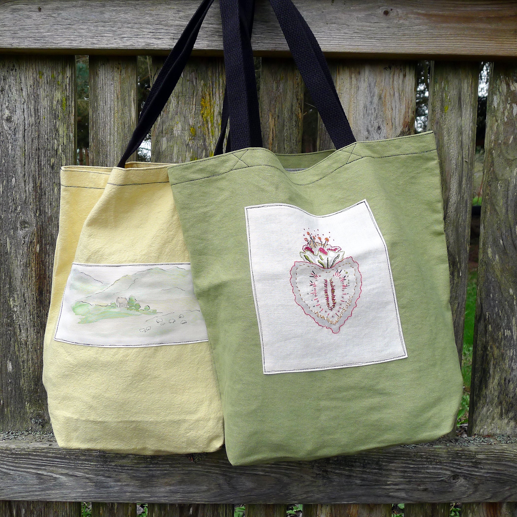 tote bag with patches