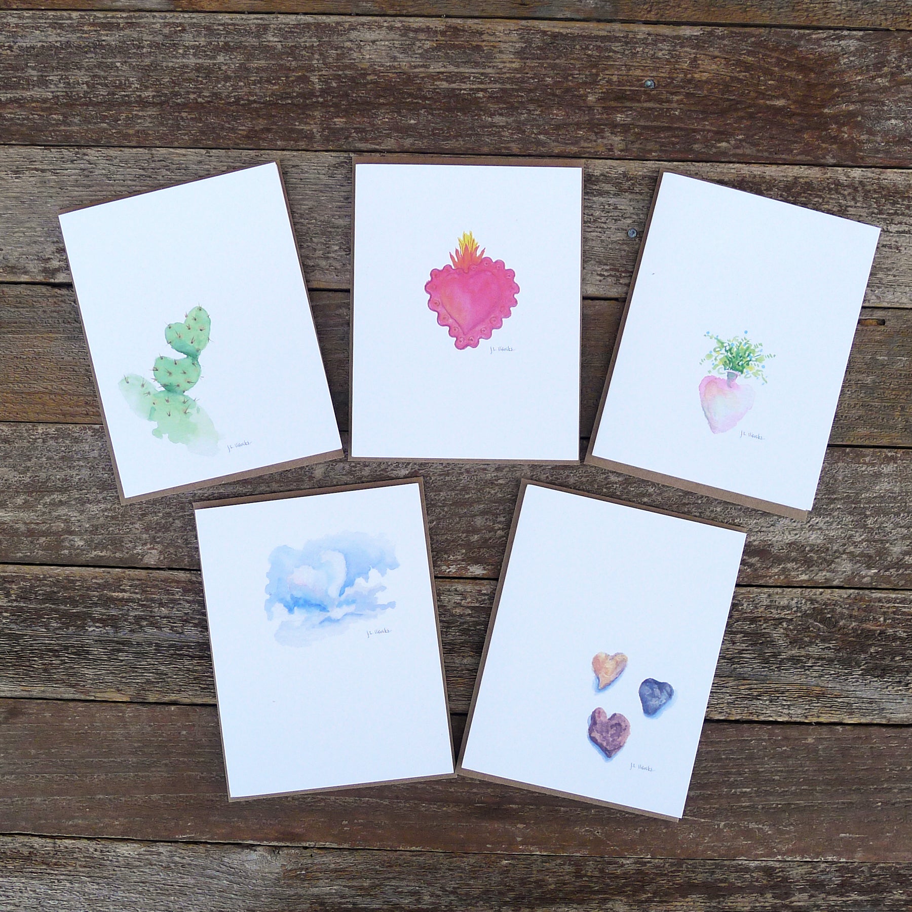watercolor cards: hearts and love – kata golda handmade